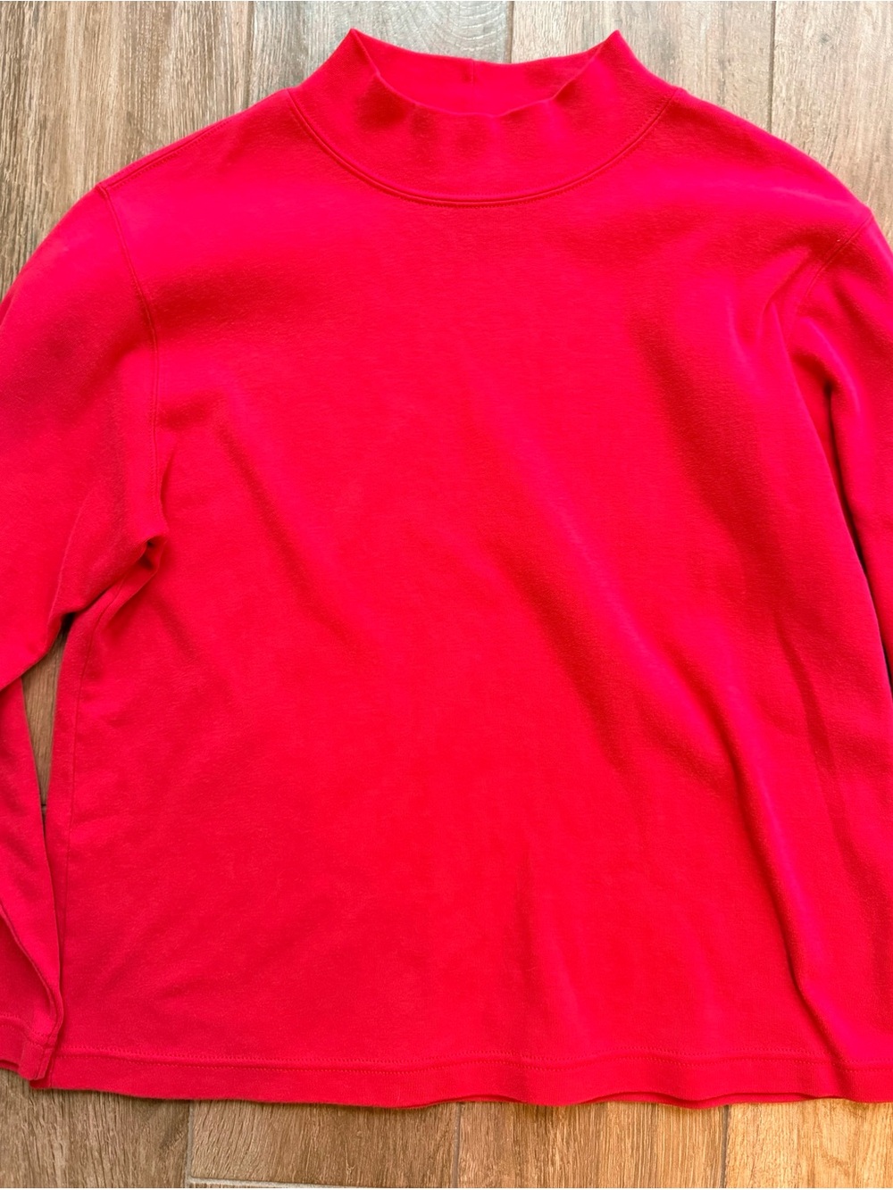 Mock Neck Long Sleeve Top - Red